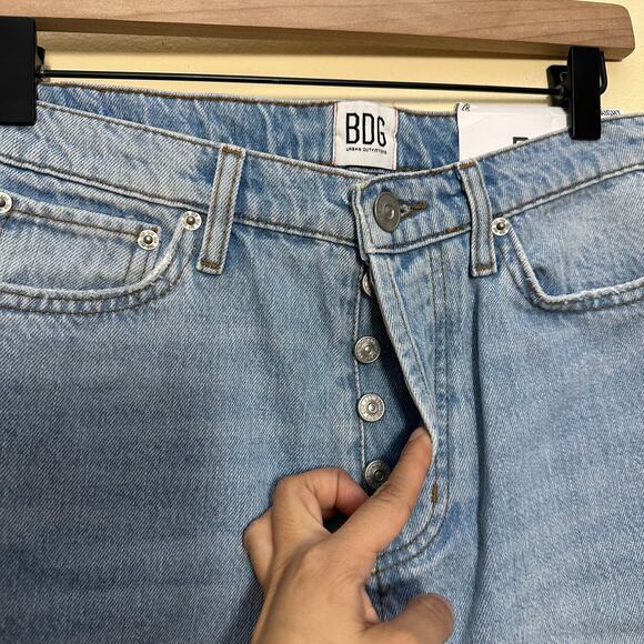 Urban Outfitters BDG Slim Straight Denim Jeans Size 28 High Waisted Distress - Picture 6 of 14